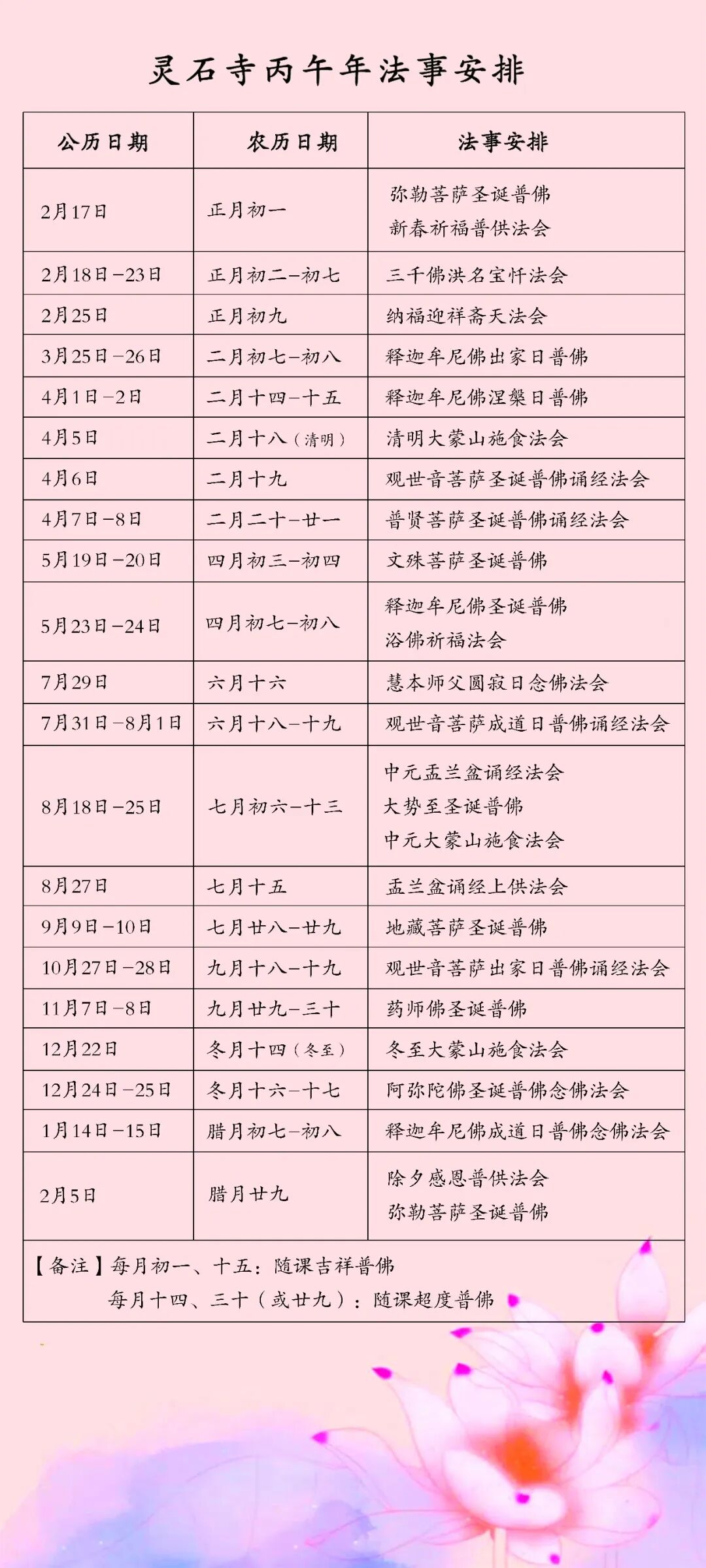 【法讯】福清灵石寺启建丙午新春普供礼忏及供天祈福法会！