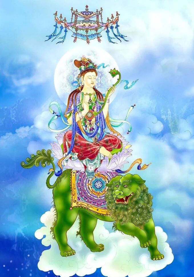 【佛菩萨圣诞法语】农历四月初四，恭迎文殊菩萨圣诞日  ，持文殊菩萨心咒获福无量!